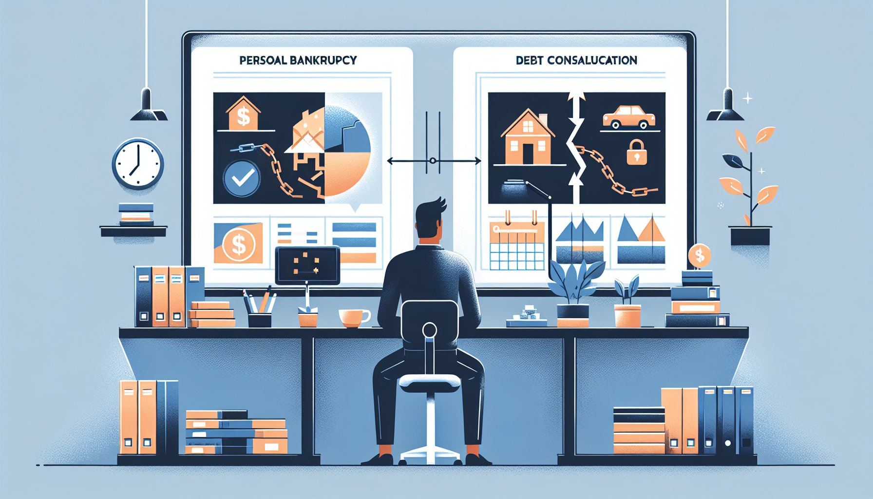 自己破産 任意整理 違いを生活への影響から比較する分岐した人生設計イメージ