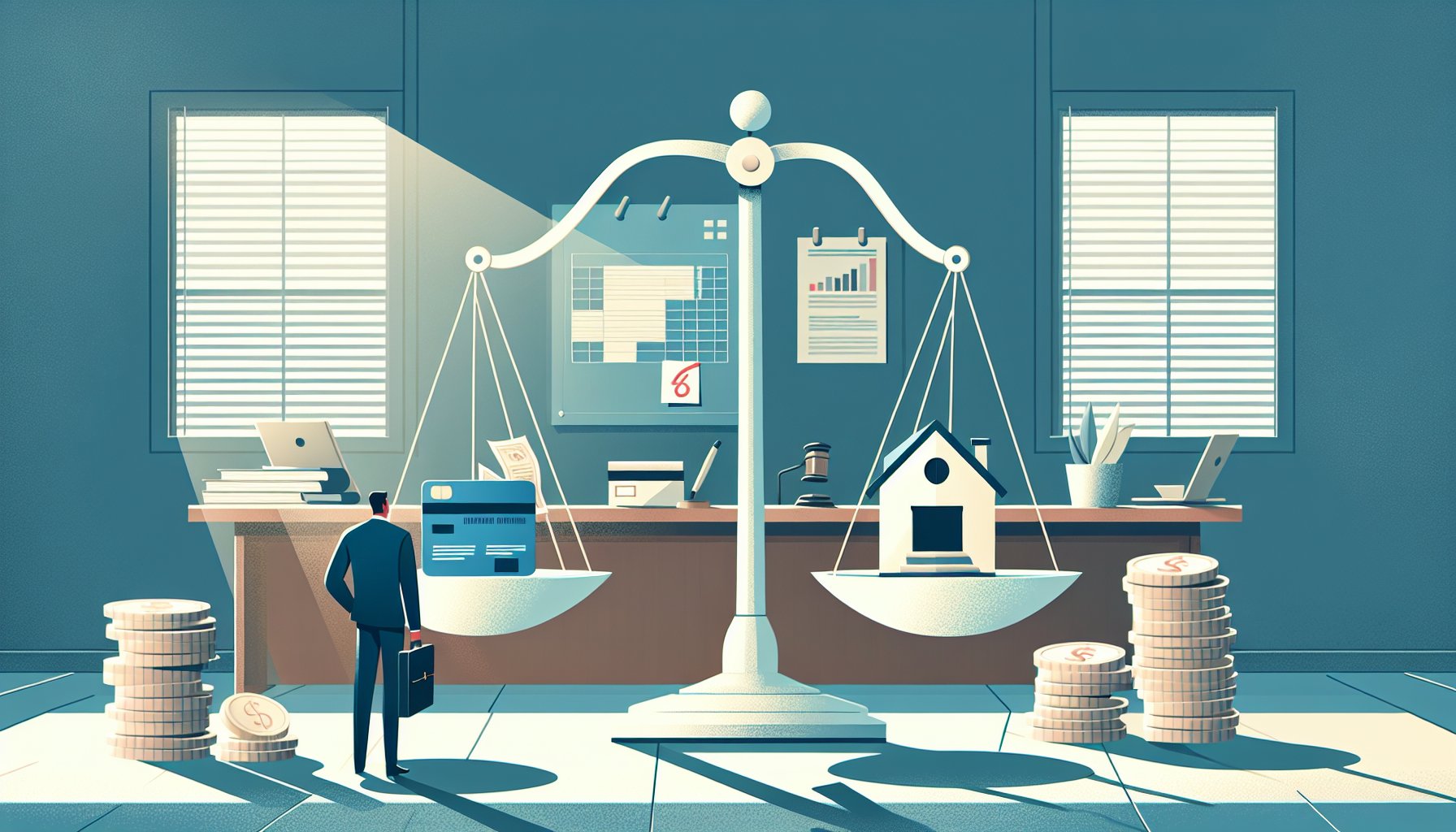 自己破産 と 任意整理 メリット デメリットを天秤で比較し資産と返済負担を検討する場面