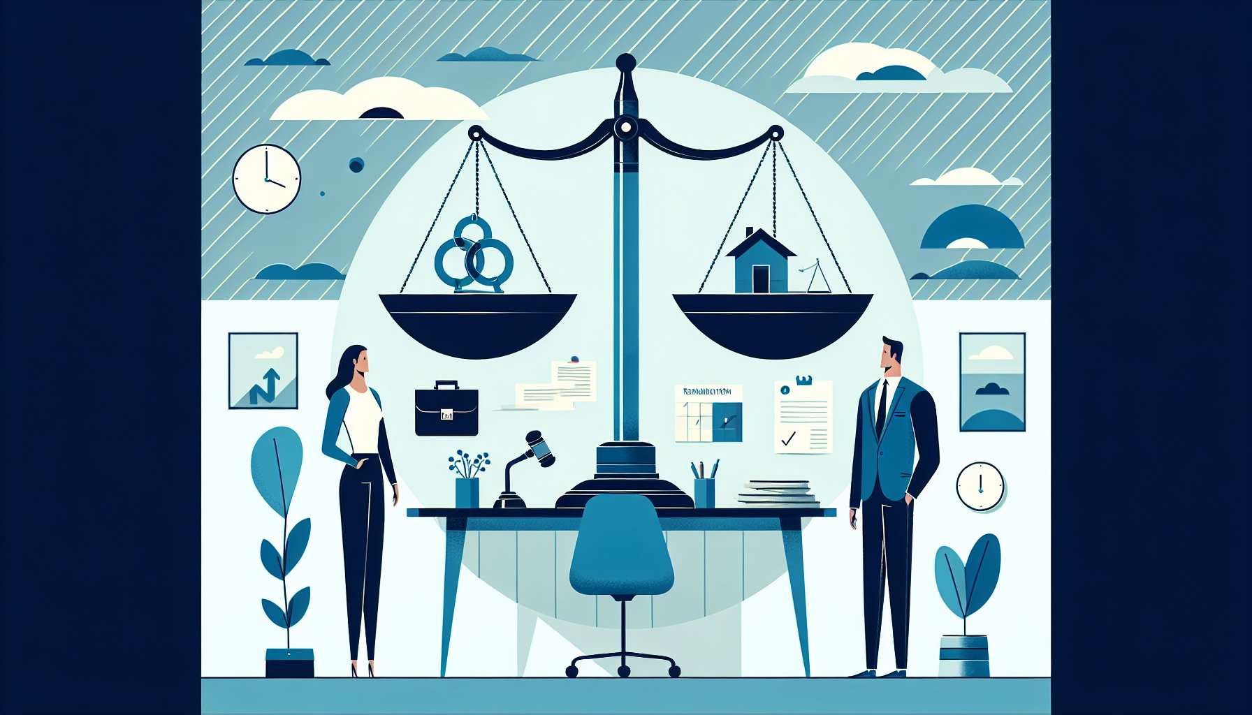 自己破産 と 個人再生 メリット デメリットを天秤で比較し将来の生活選択を考える図