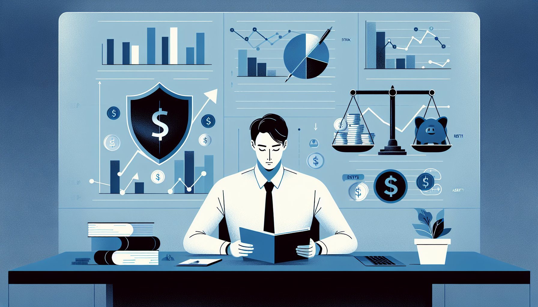 自己破産 財産 どうなるを冷静に検討し、貯金と投資のリスクや資産と負債のバランスを考える場面