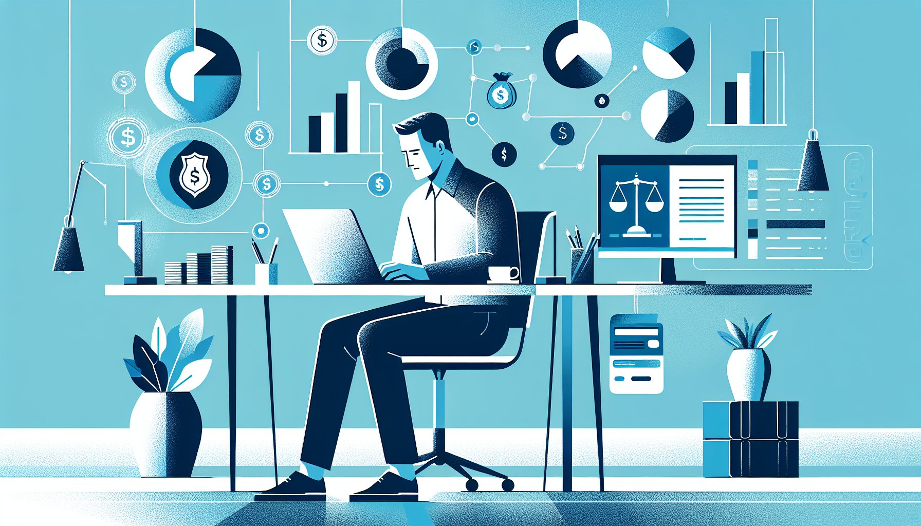 デスクで家計やキャッシュレス支出を見直す大人、借金救済制度 とはと今後のルールを整理