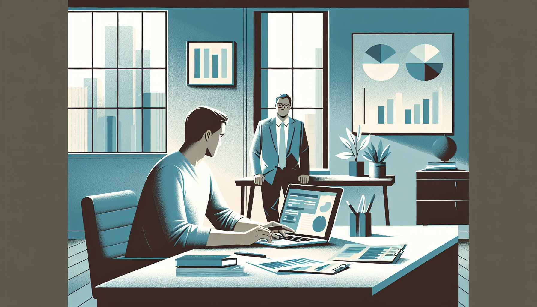 穏やかな表情で専門家と相談しながらパソコン画面で債務整理 いくらから できるか検討