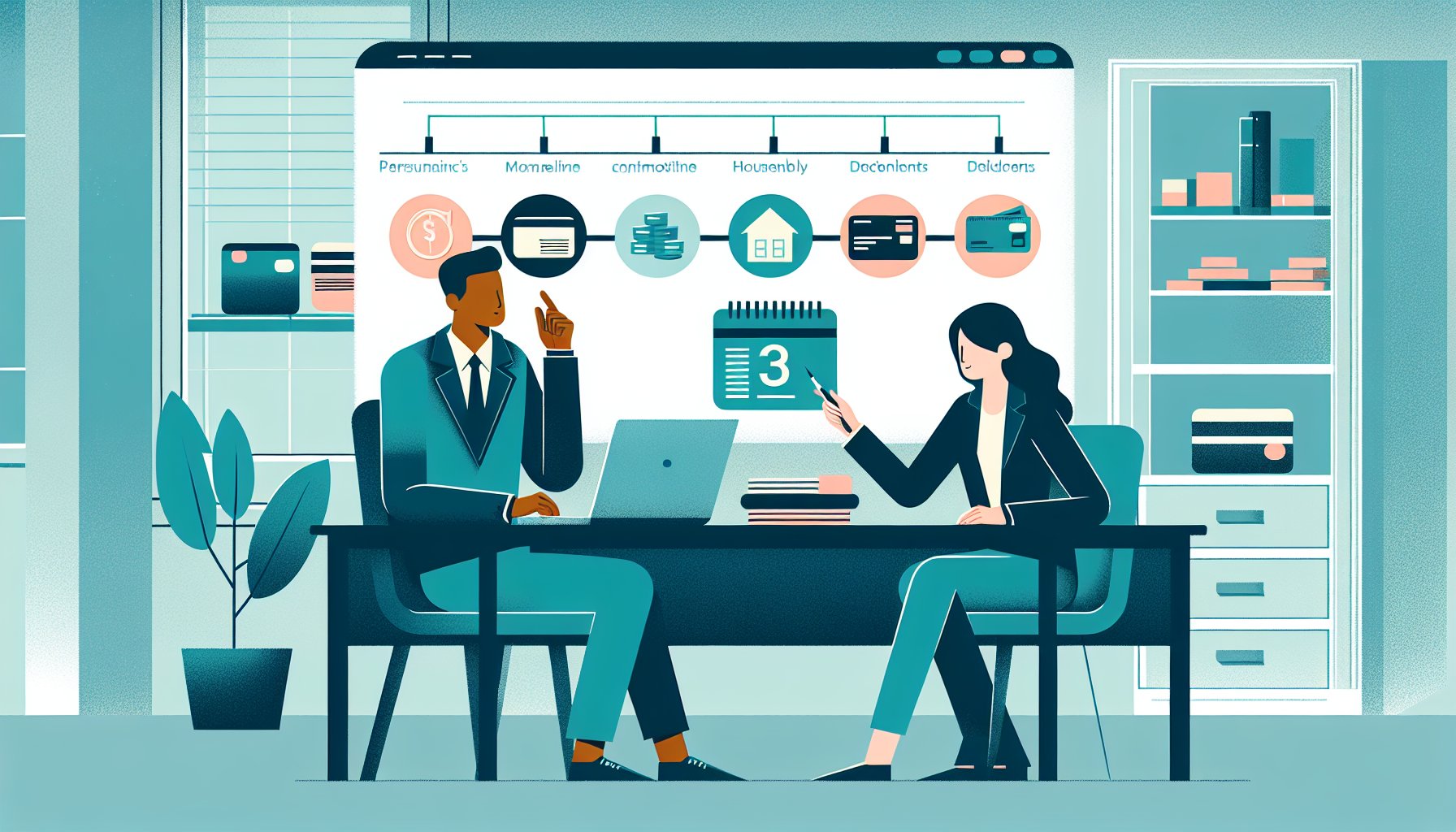 任意整理 いつまで できるを専門家と相談しながら冷静に検討する人の様子